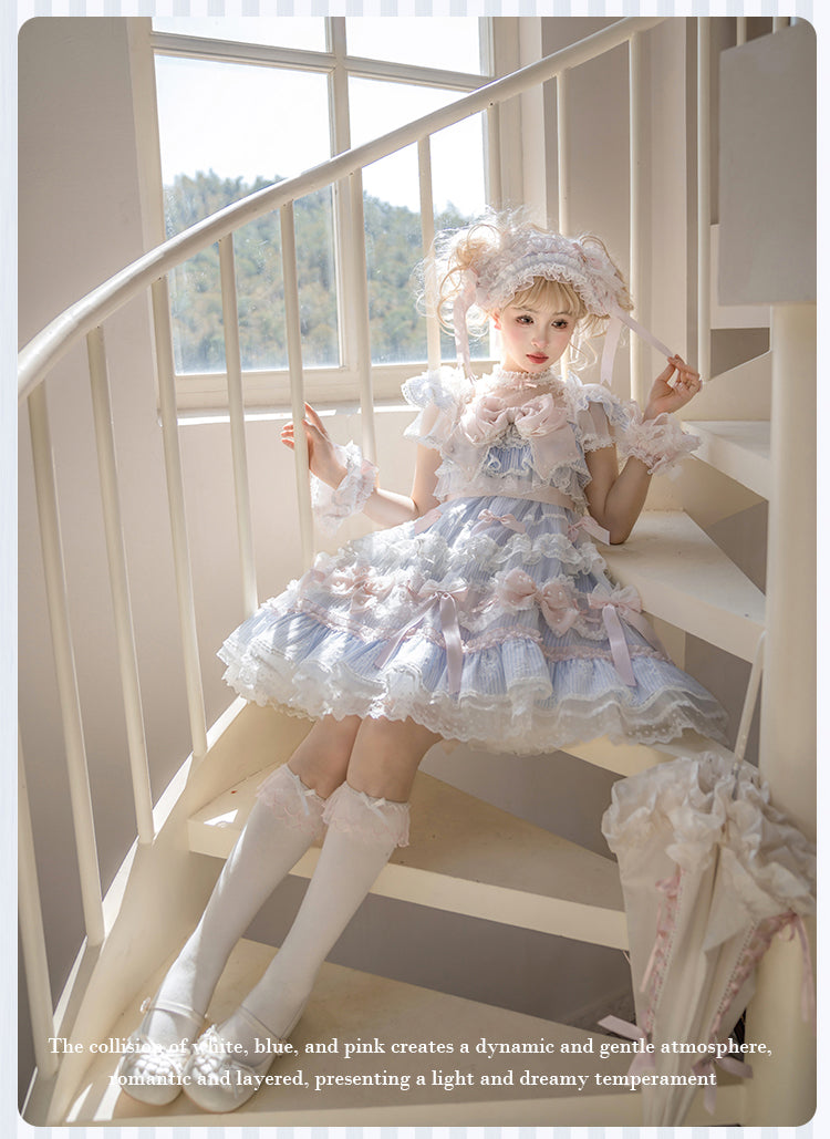 【受注予約5/14まで】Striped Maiden レースのハイネックワンピース
