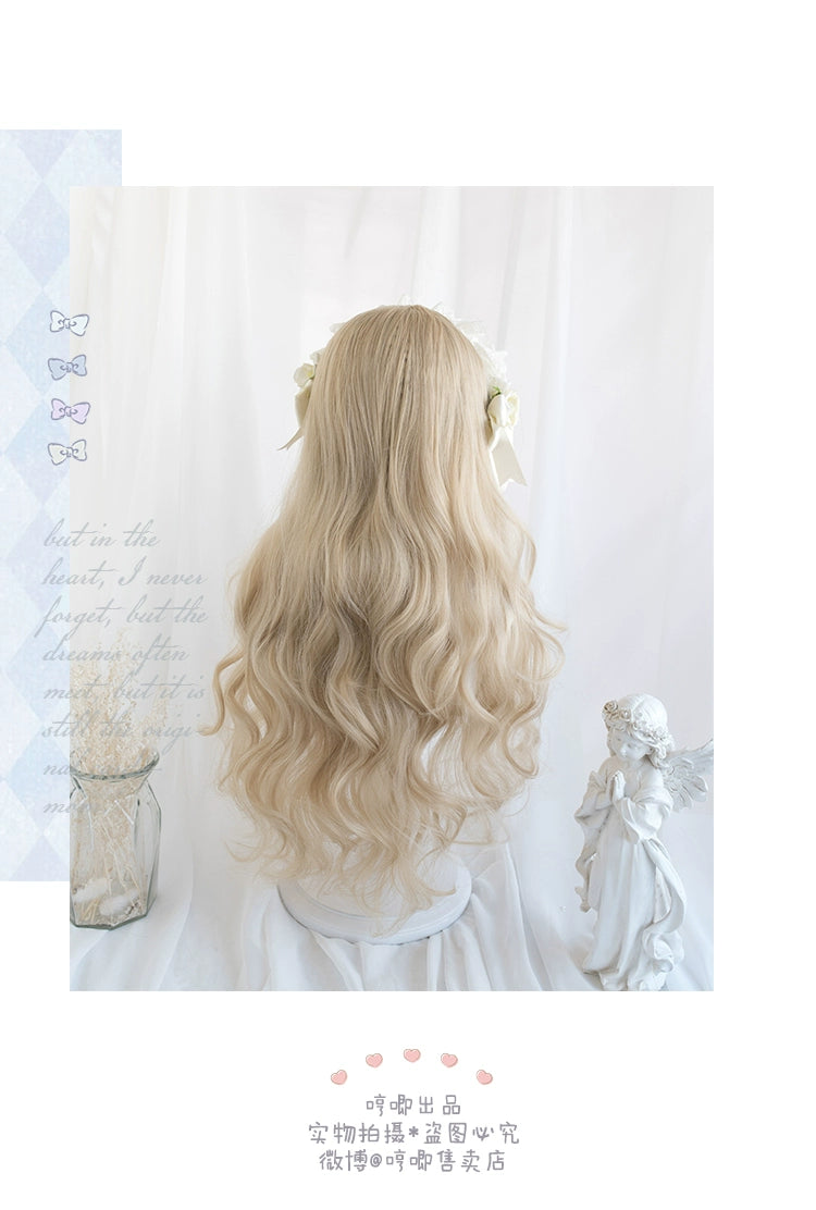 Lolita wig, blonde hair, long curls