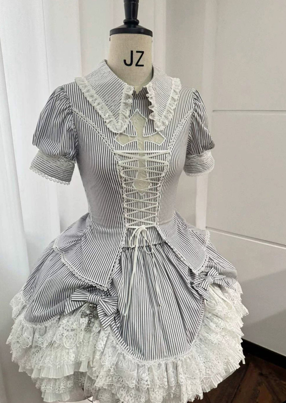 【受注予約6/26まで】条紋十字 ストライプのミニスカートセットアップ