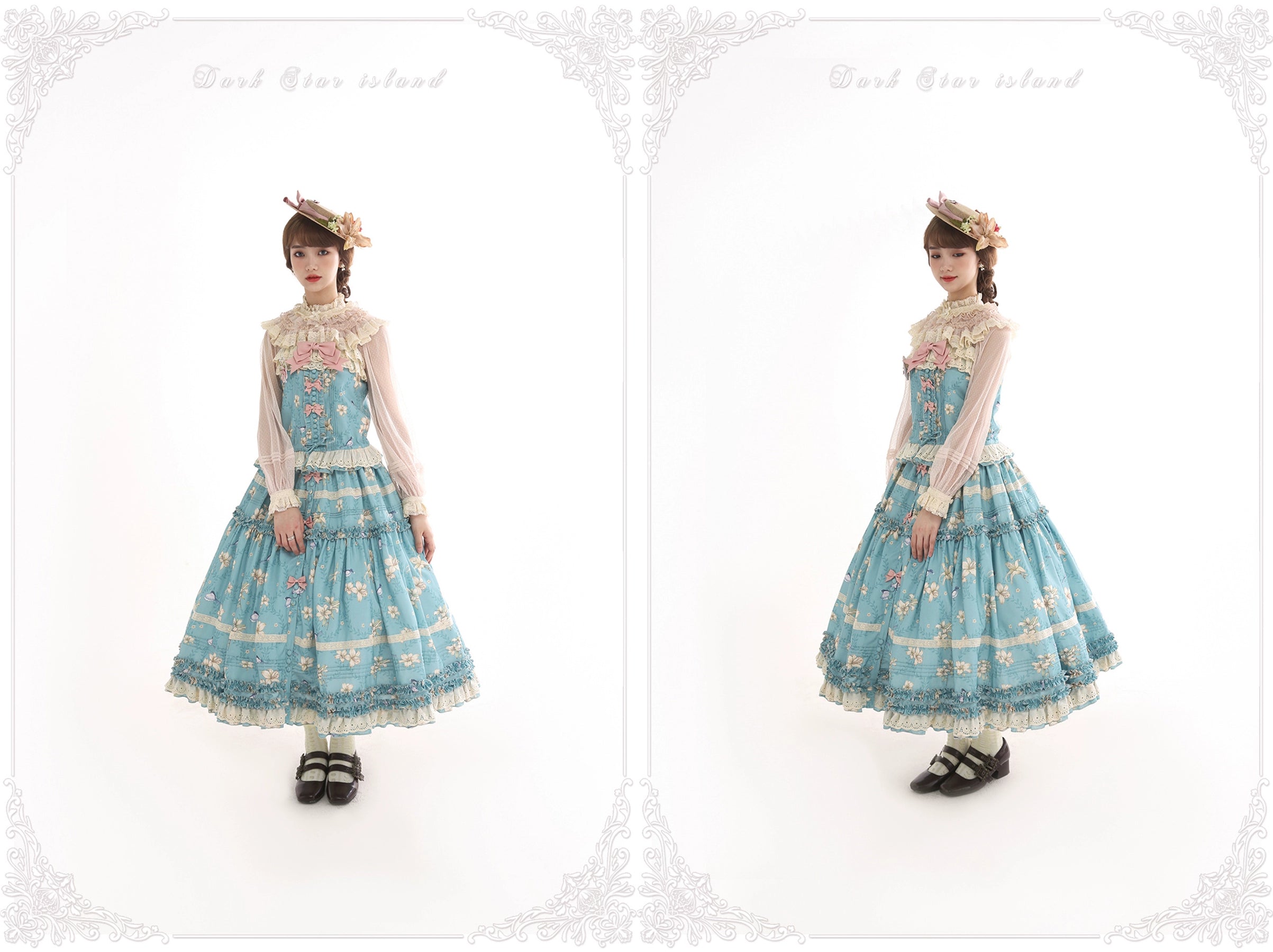Lily and Wind Classical Print Skirt and Top