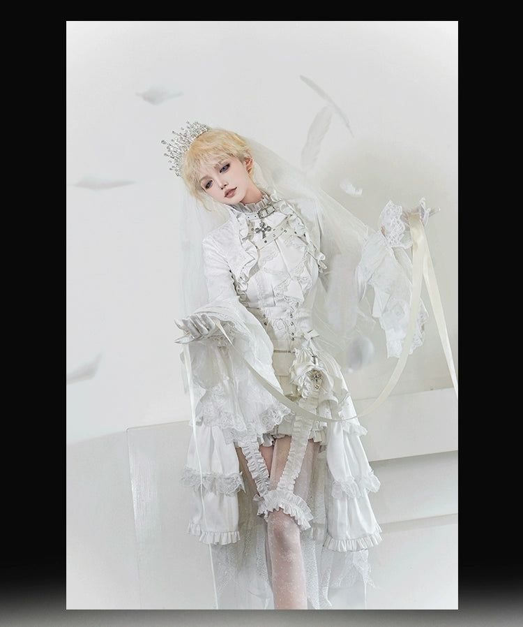 【受注予約7/3まで】Omega White レースとフリルの皇子系セットアップ