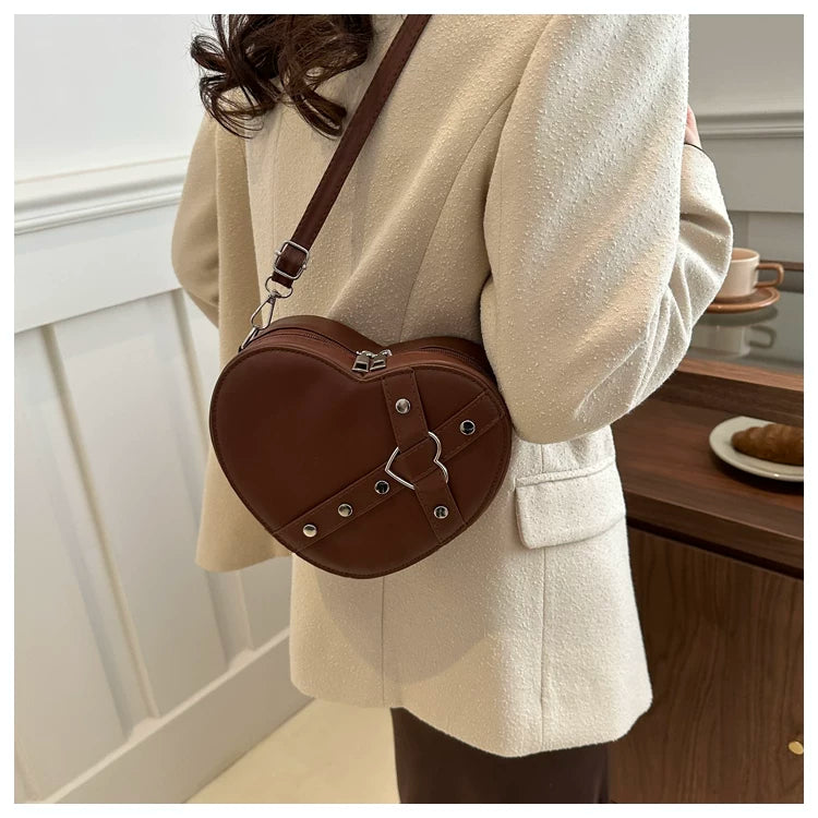 スタッズ付きハートミニショルダーバッグ 全5色