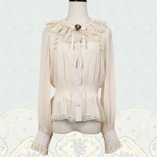[Sales period ended] Forget Me Not Ecru classical blouse