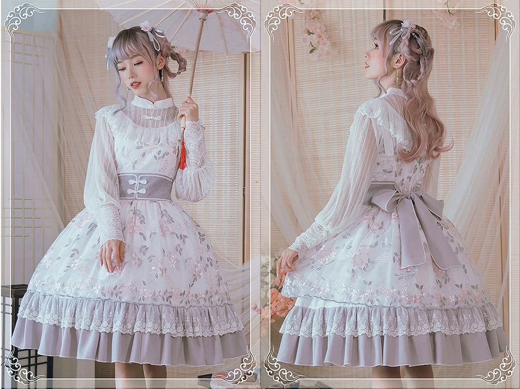 Sheer blouse with Chinese buttons