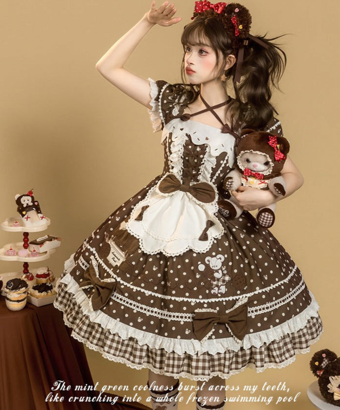 【受注予約9/8まで】Summer Ice Cool リボンの水玉ワンピース