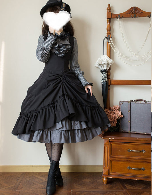 【受注予約12/3まで】Monochrome Reverie ジャンパースカート・無地