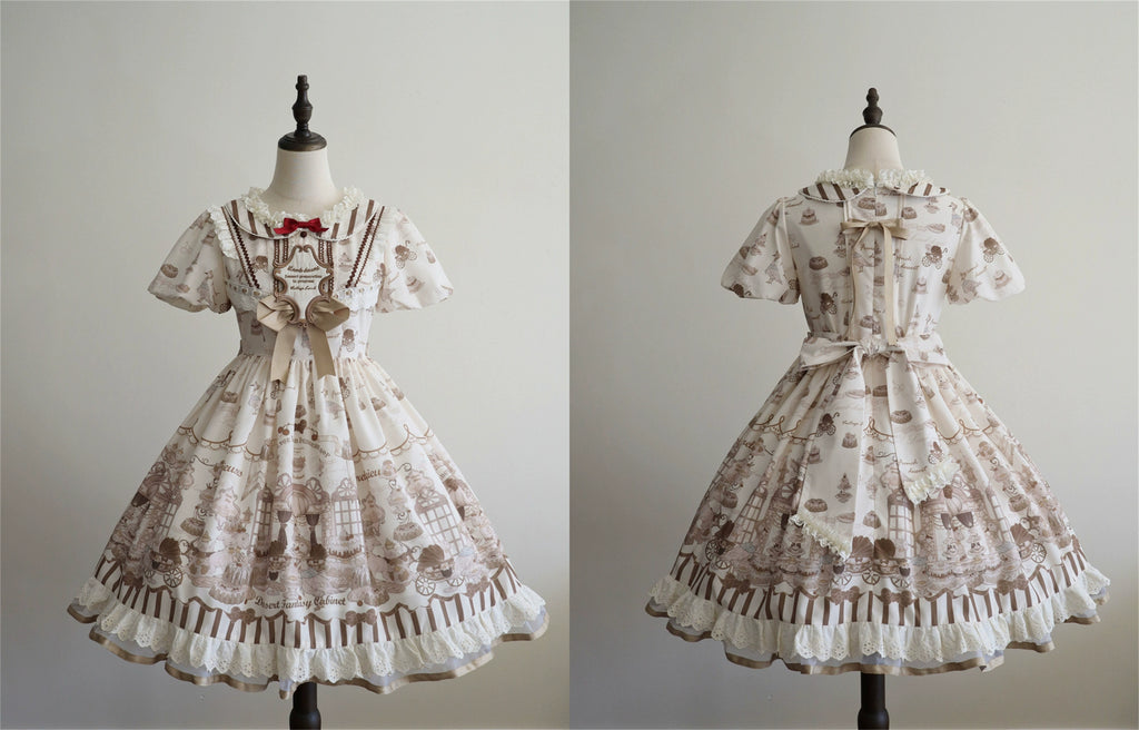 [Pre-orders available until 10/28] Antique Dessert Room Short Sleeve Dress