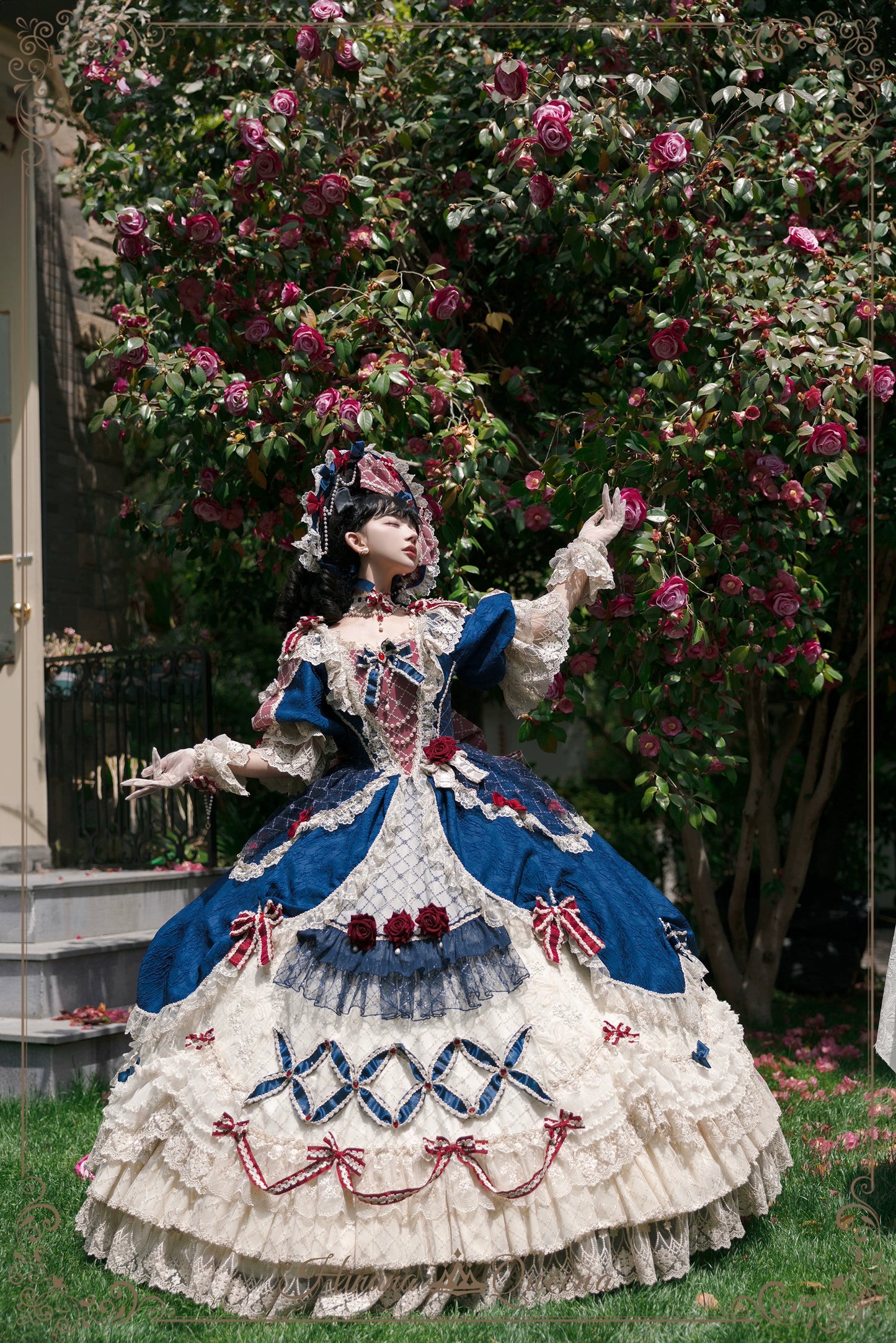 【受注予約6/26まで】Mirror Snow White プリンセスロングドレス・ネイビー