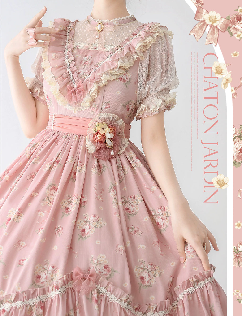 Daydream Rosa Classical rose pattern dress