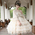 3 piece chiffon dress set with Chinese embroidery ribbon