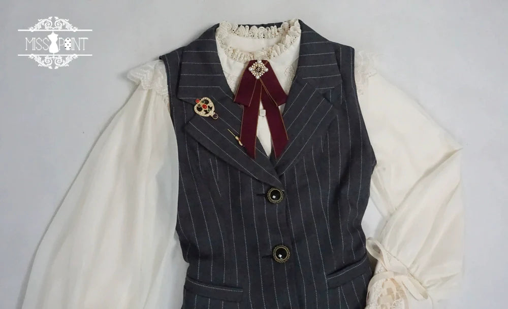 [Pre-order] British Classical Lolita Vertical Striped Vest