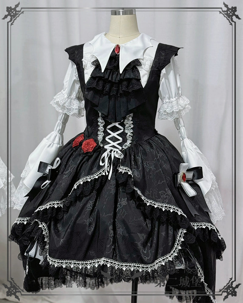 [Pre-orders available until 10/8] Rose of the Night Gothic Lolita Jumper Skirt