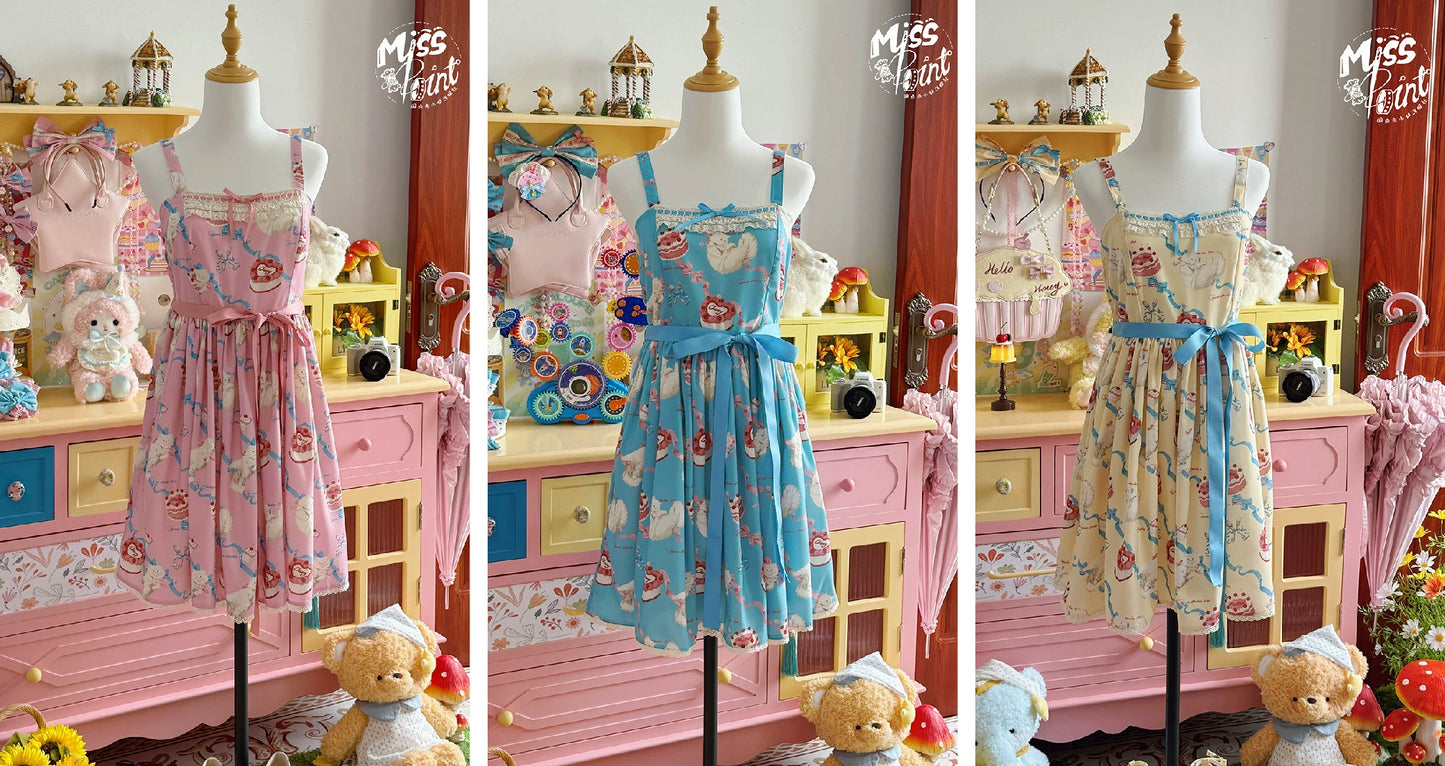 【受注予約7/9まで】Sweet Cherry Cat デイリージャンパースカート