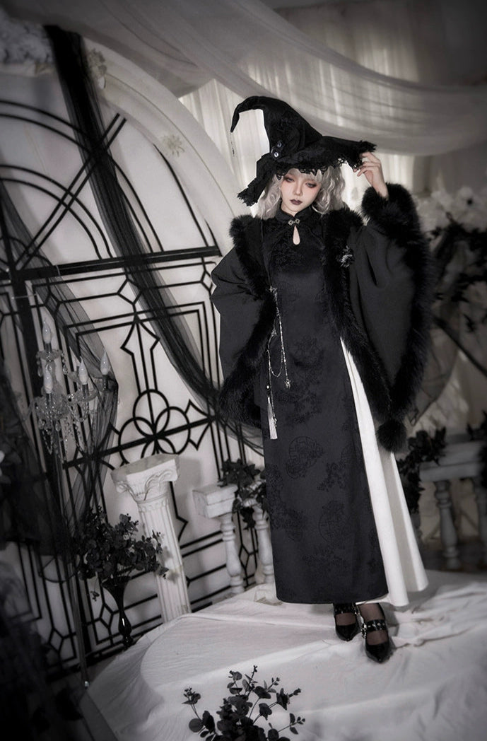 チャイナ風ゴスロリ魔女ワンピースセット ロング丈