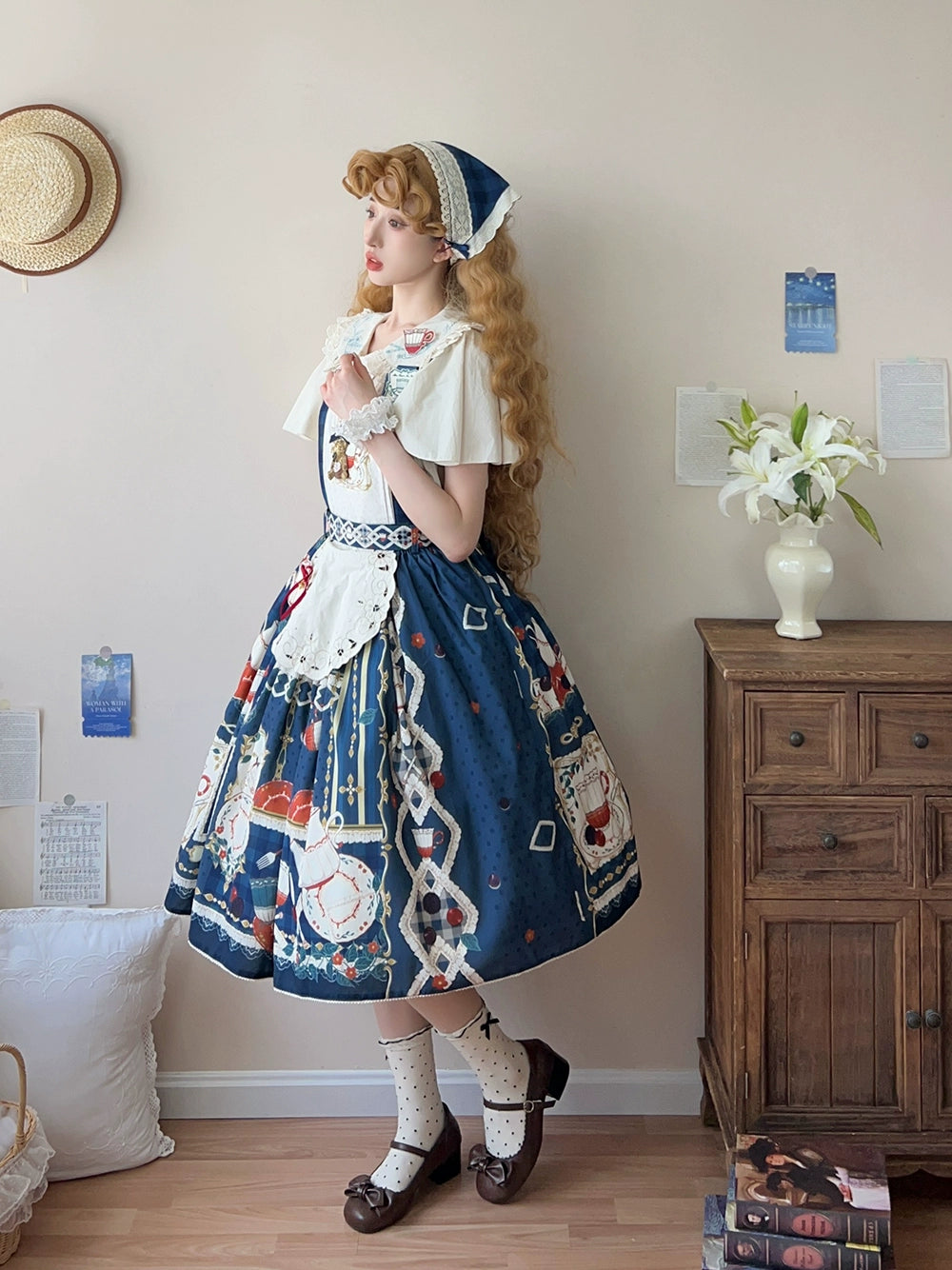 【予約販売】Picnic Tea Party 2wayサロペットスカート
