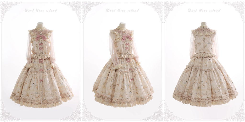 Lily and Wind Classical Print Skirt and Top