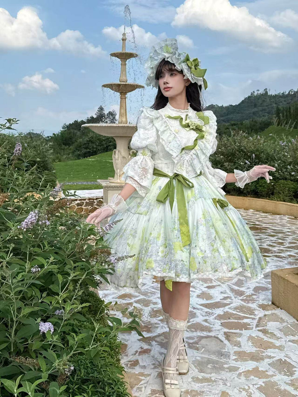 【受注予約6/17まで】風に揺れる紫陽花 ワンピース