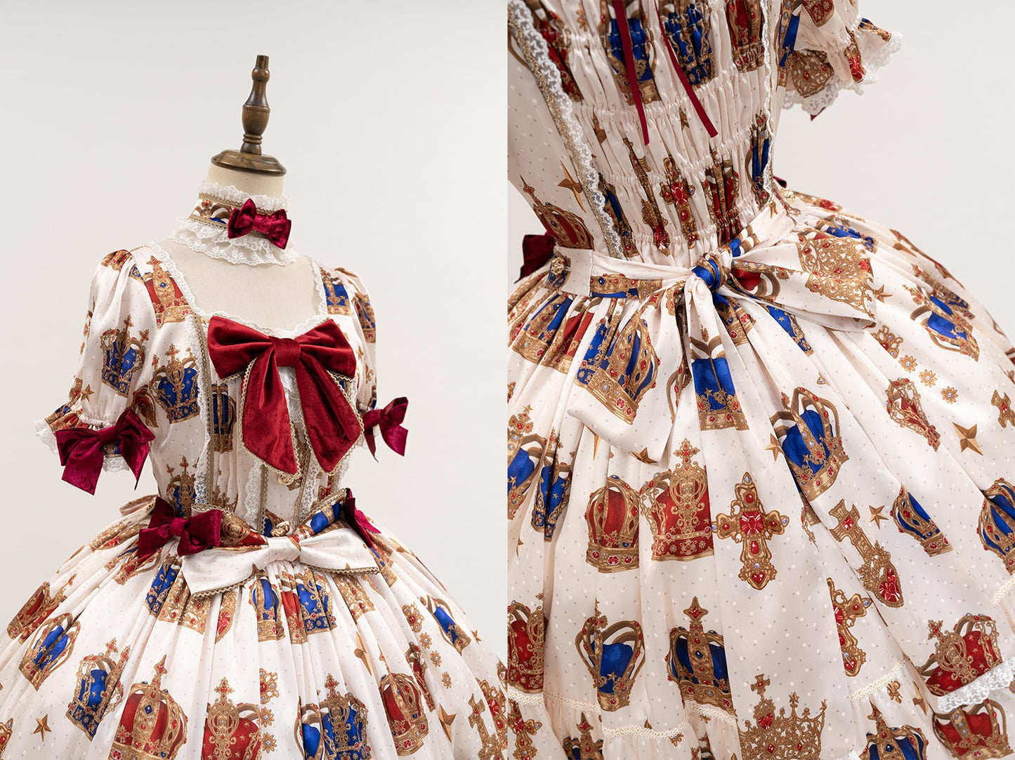 [Resale/Pre-orders available until 3/9] Star Crown Velvet Ribbon Print Dress