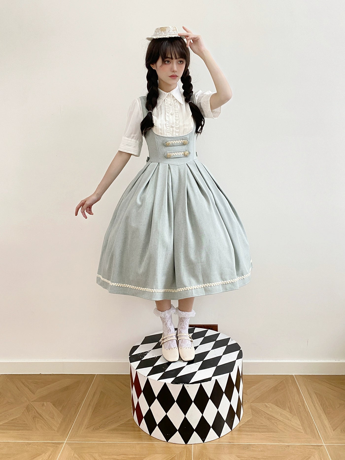 [Resale/Pre-orders available until 10/28] Bright Moon Corset Jumper Skirt, Plain Type [Light Blue]