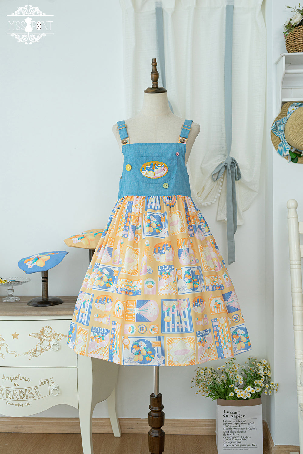 【予約販売】Loquat and Lemon サスペンダージャンパースカート