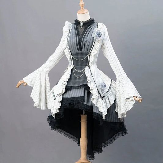 [Sale period ended] Monotone Camellia jumper skirt 3-piece set