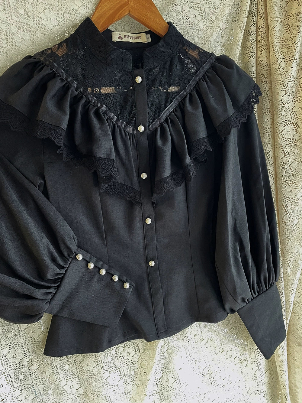 【予約販売】Sketch Wild Rose フリルスタンドカラーブラウス
