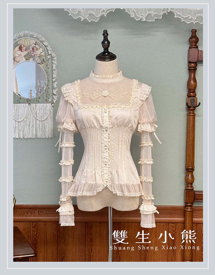 【受注予約4/28まで】Camellia Dream 付け袖付きシアーブラウス