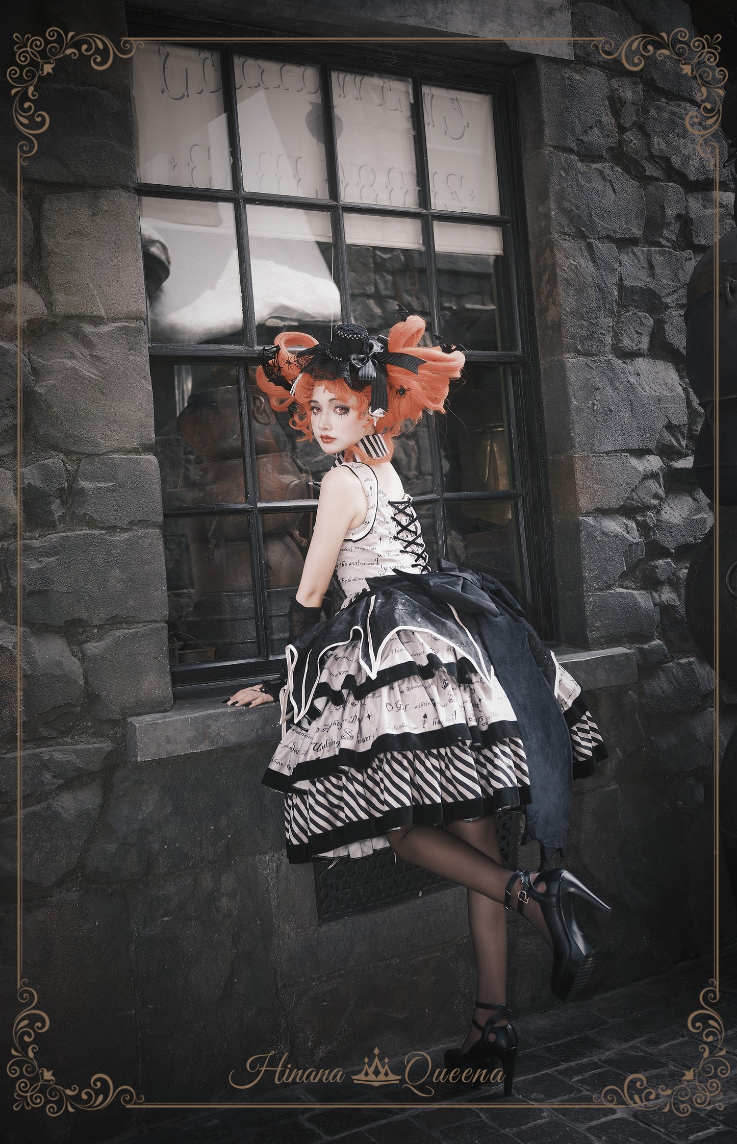 【受注予約11/12まで】暮夜 ストライプジャンパースカート