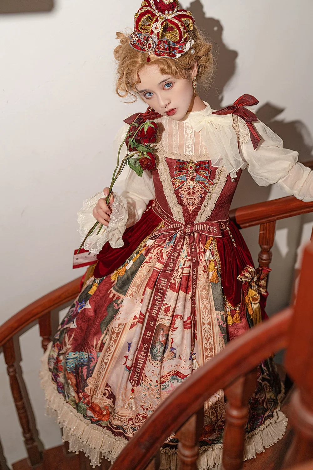 [Pre-order] Wanhua Mirror Western Aristocrat Style Jumper Skirt