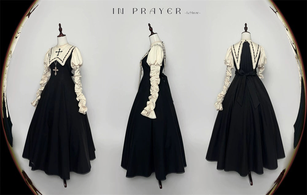 [Sale period has ended] Pray on a Moonlight Night Dress, Black, Long Length