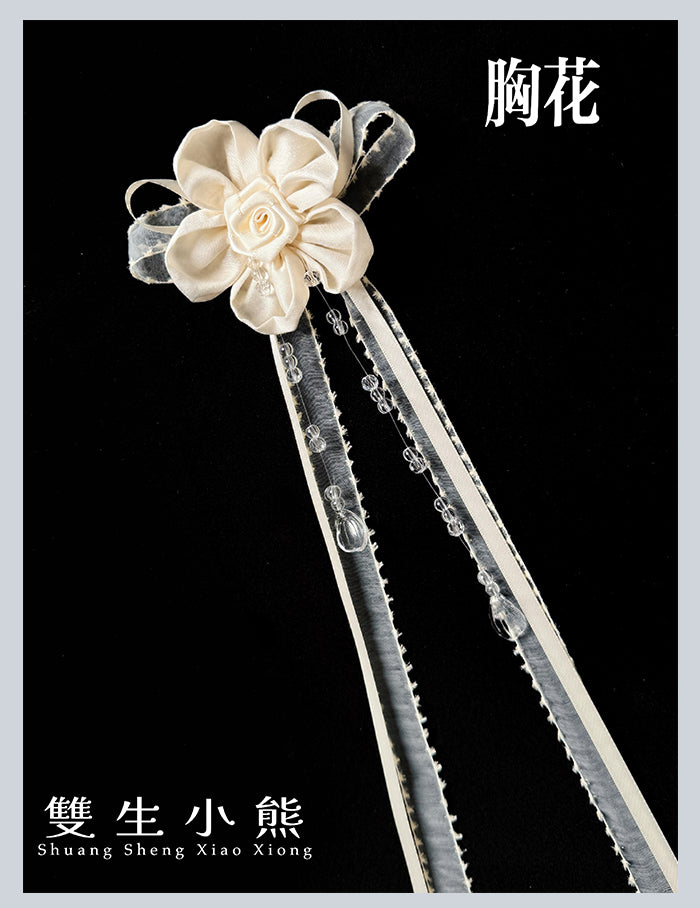 同時購入のみ【受注予約4/28まで】Camellia Dream サッシュベルト・ブローチ・コサージュ・ポシェット