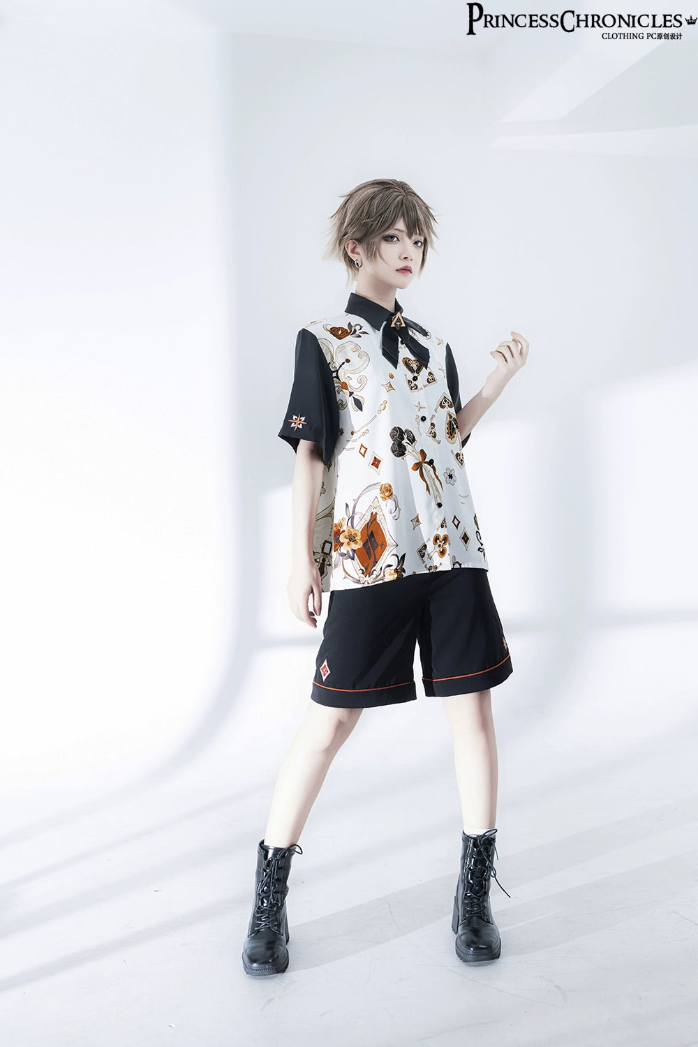 【予約販売】Flower Drunken Beauty 皇子系プリントブラウス