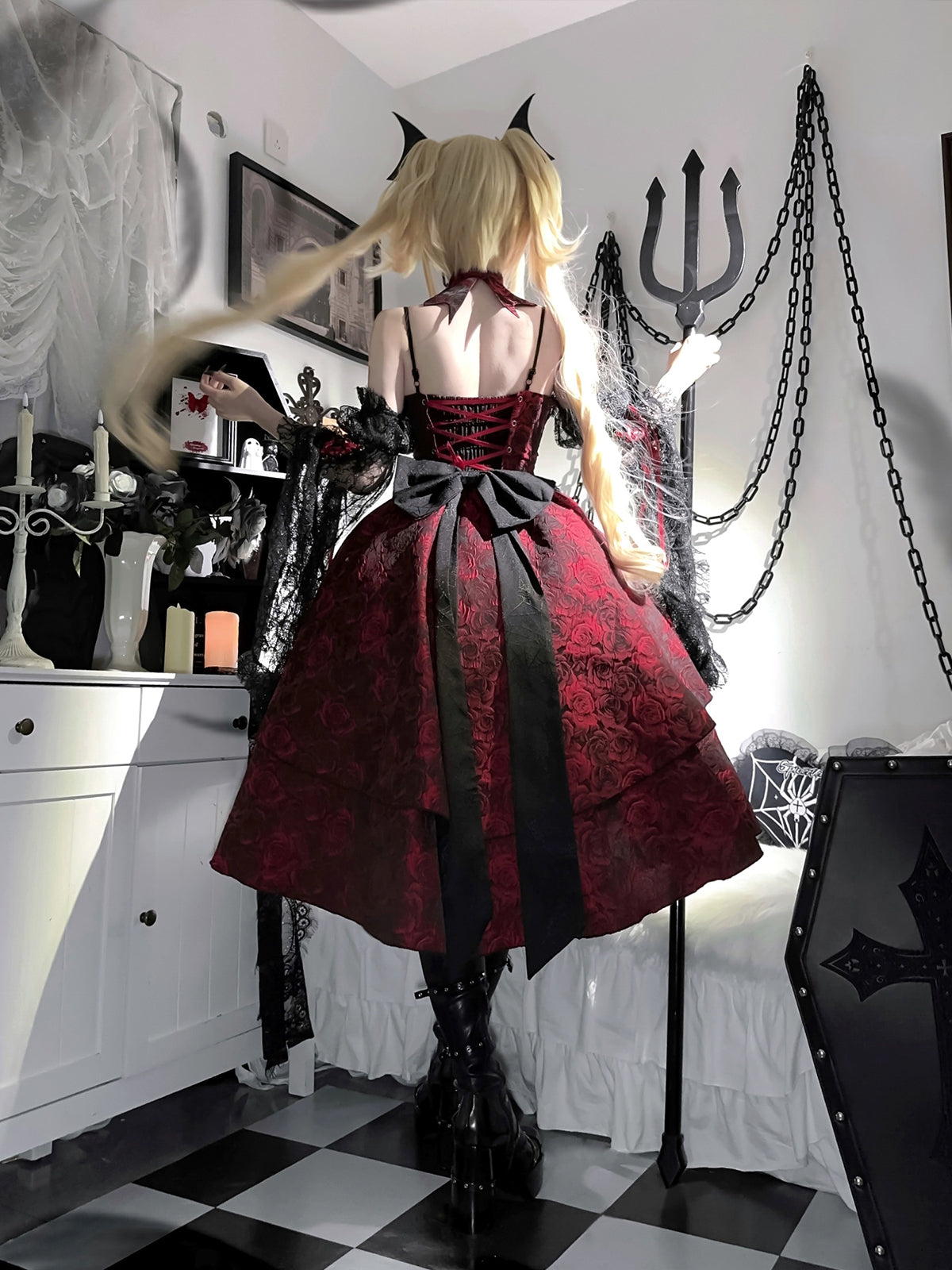 Dark Crimson Rose ゴスロリジャンパースカート