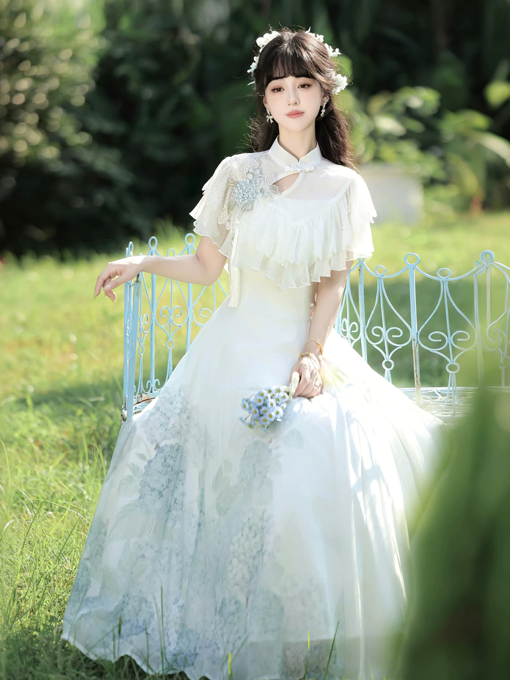 紫陽花玻璃 華ロリ ジャンパースカート＆ボレロセット・ロング丈