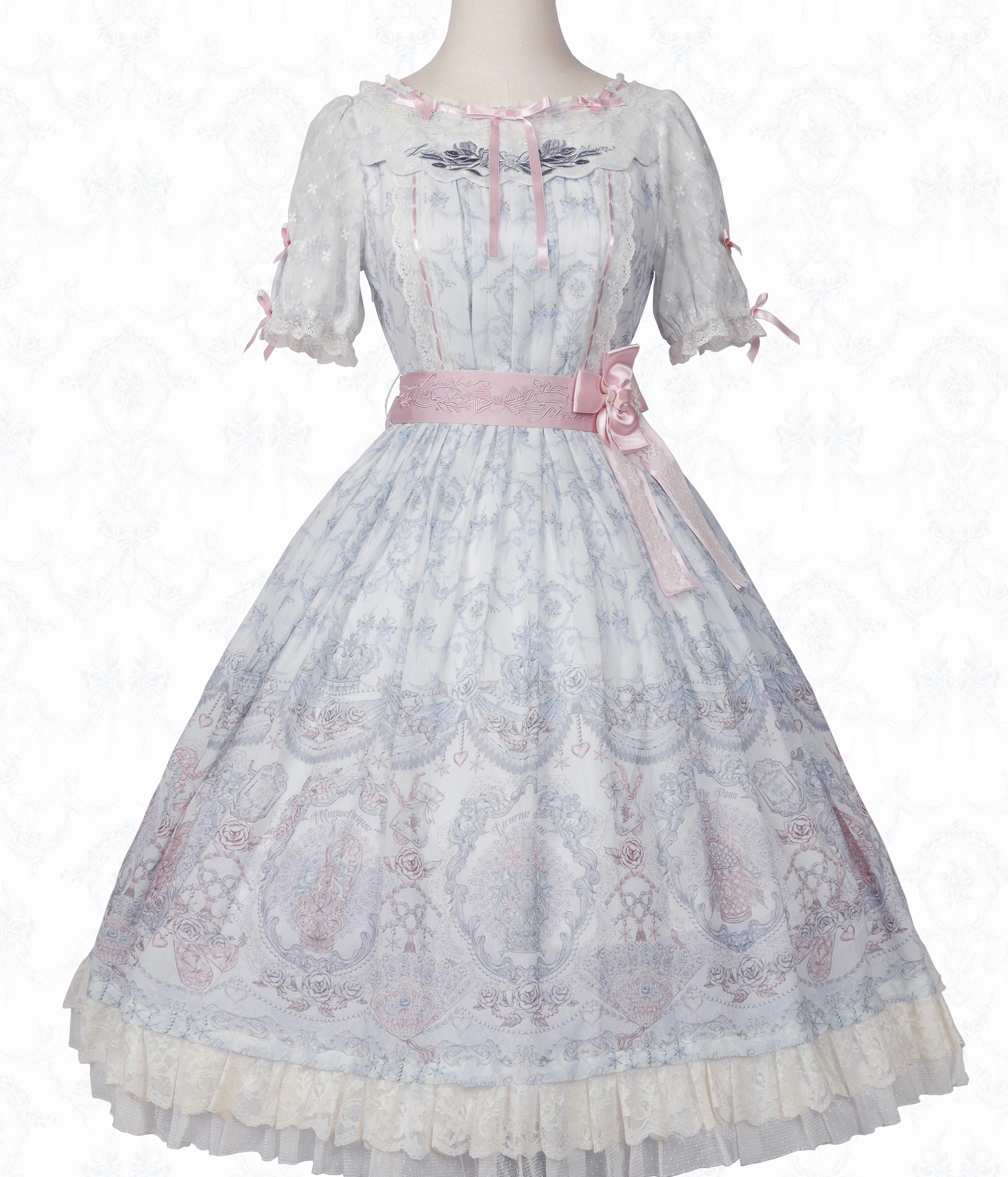 【受注予約9/13まで】Rose Aroma ラウンドネックワンピース