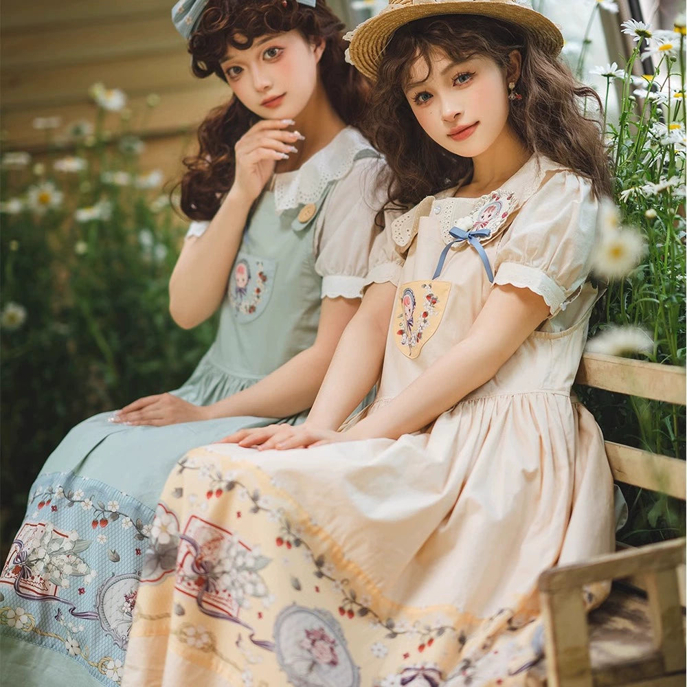 【予約販売】Sweetie Sheep プリントサスペンダースカート