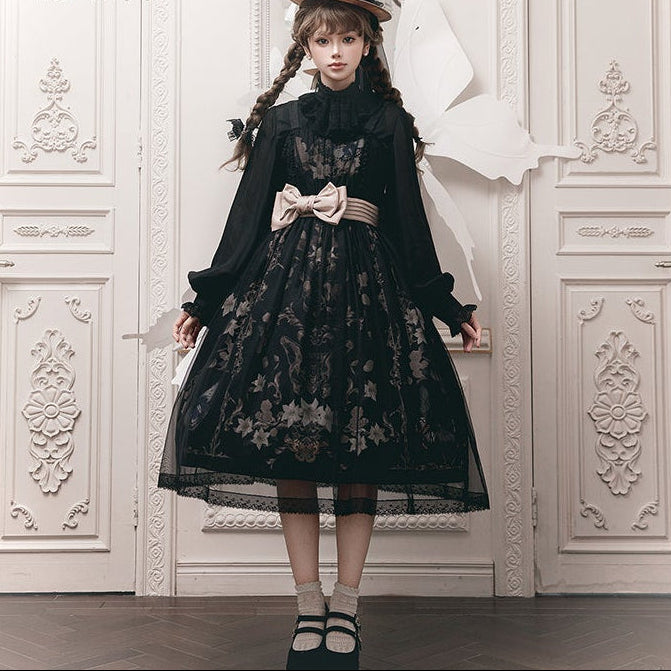 【受注予約11/19まで】Butterfly and Bone スタンドカラーシアーブラウス