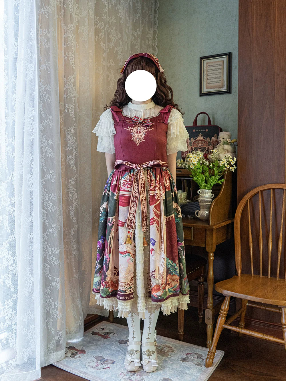 【受注予約4/8まで】Wanhua Mirror 西洋貴族風フレンチスリーブフリルドレス