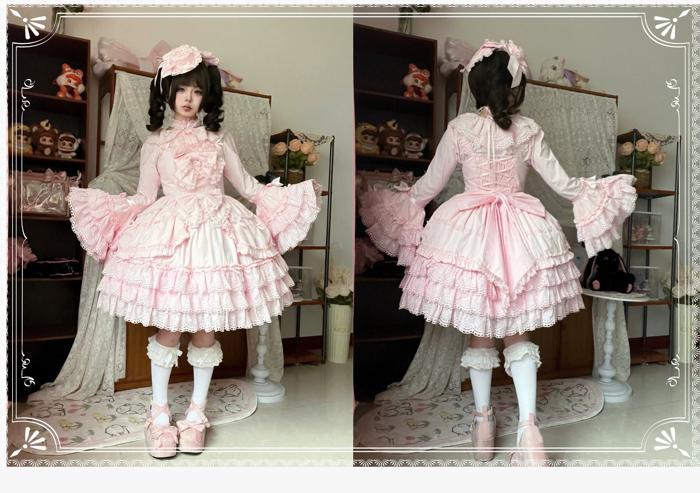 [Pre-orders available until 2/16] Pure Love Heart Language Ribbon and Lace Jumper Skirt