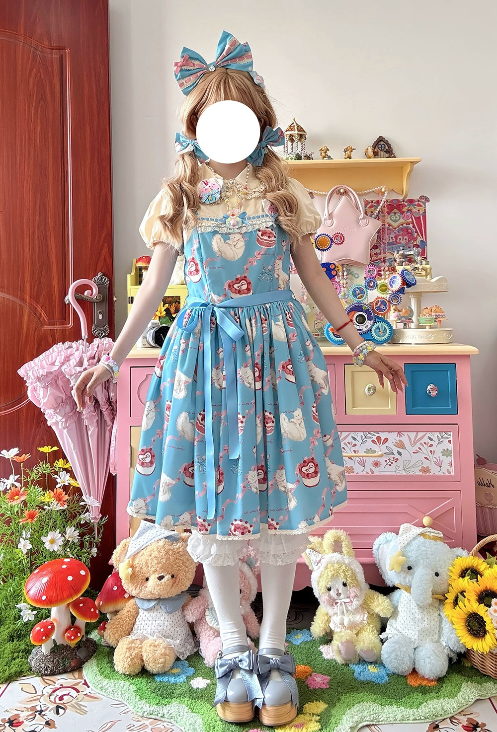 【受注予約7/9まで】Sweet Cherry Cat デイリージャンパースカート