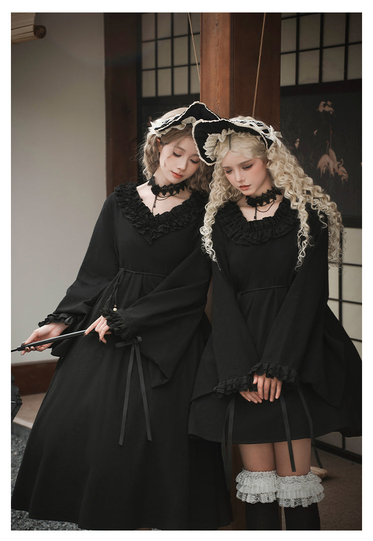 十六夜 和風メイドワンピースセット ロング丈