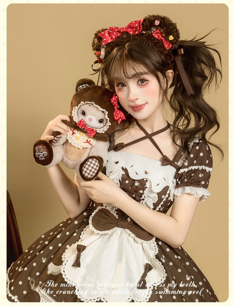 【受注予約9/8まで】Summer Ice Cool リボンの水玉ワンピース