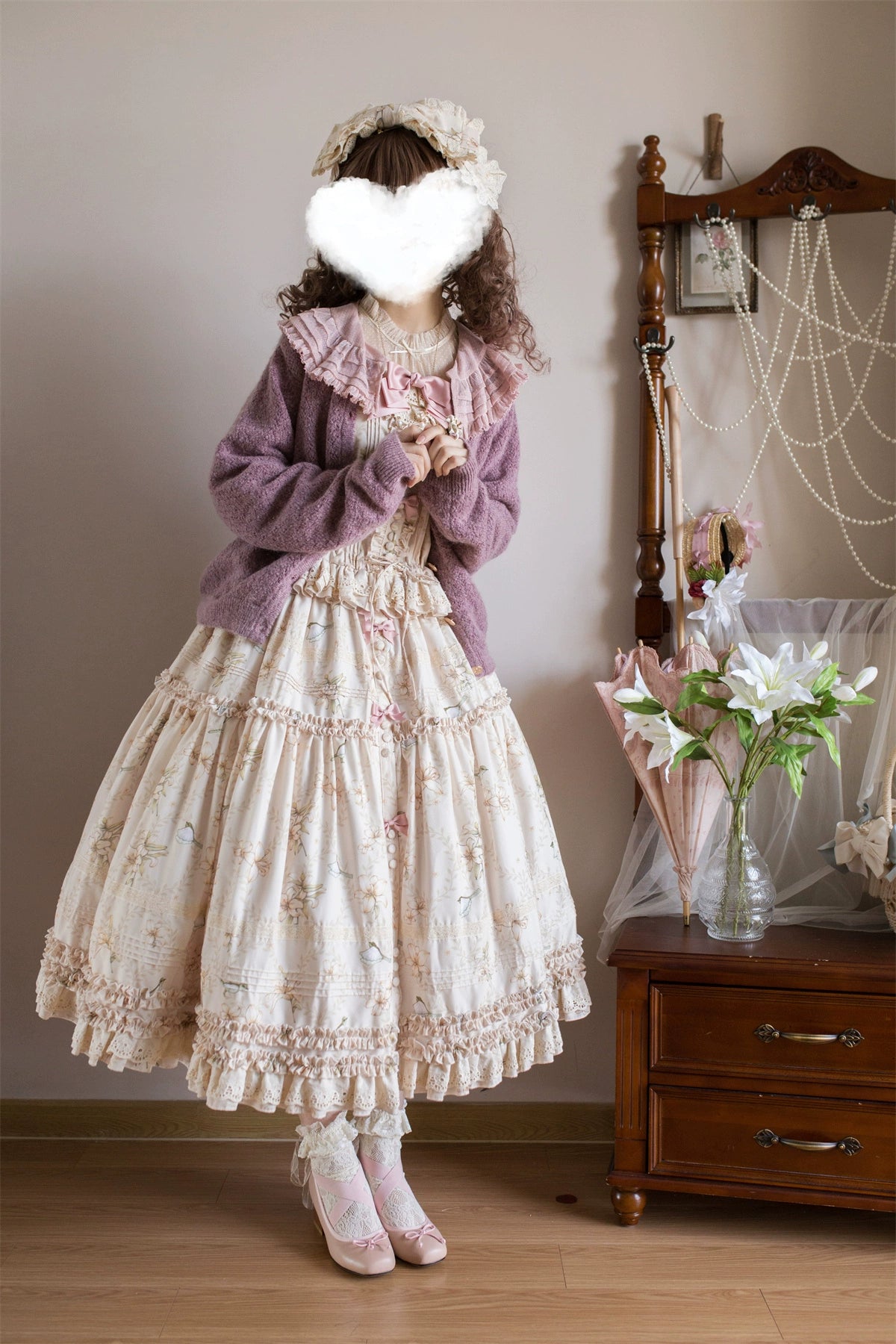 Lily and Wind Classical Print Skirt and Top