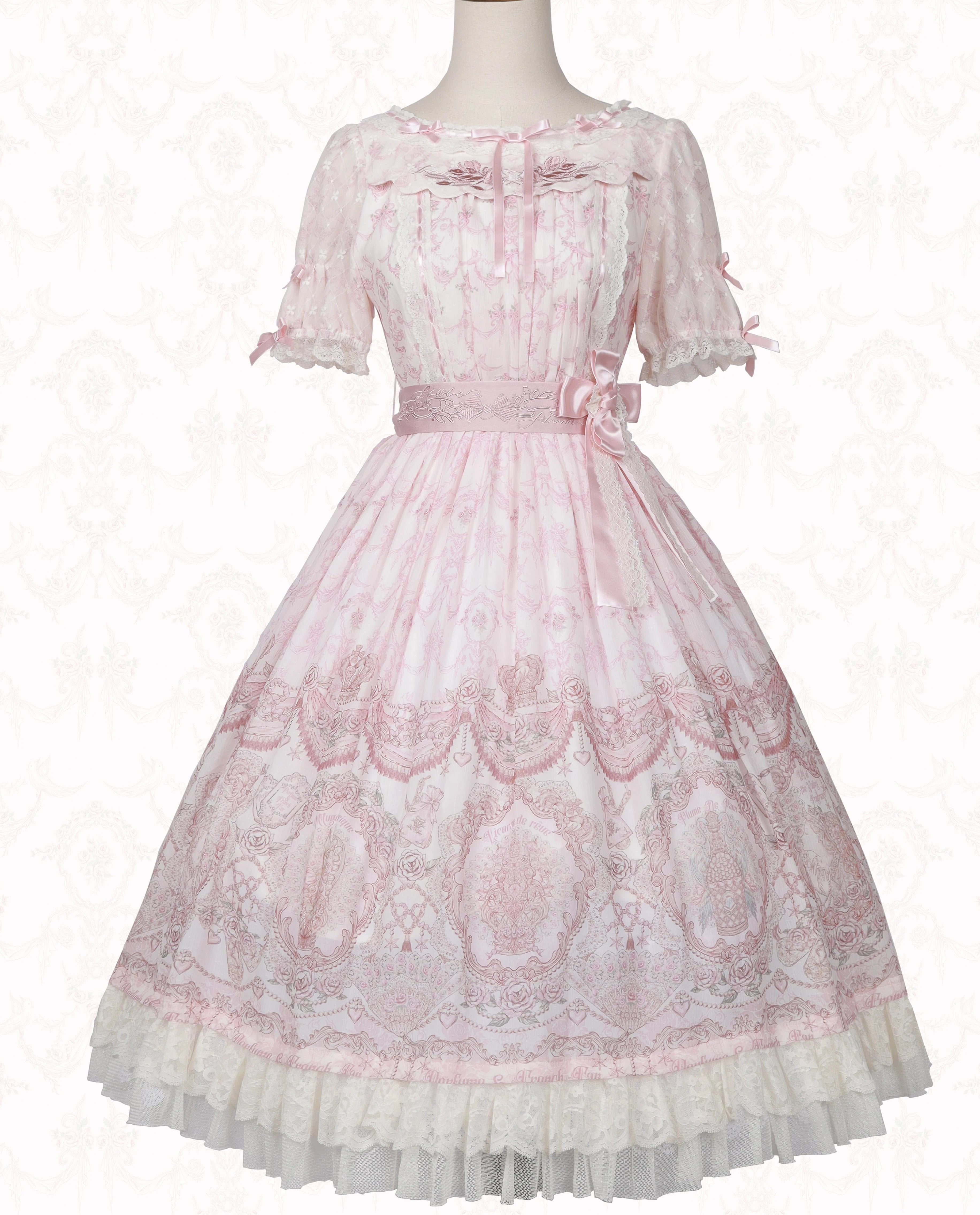 【受注予約9/13まで】Rose Aroma ラウンドネックワンピース