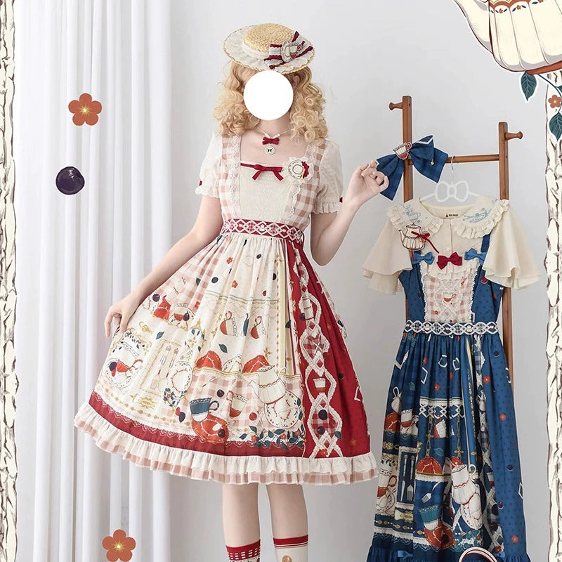 [Sales period ended] Picnic Tea Party Square Neck Dress