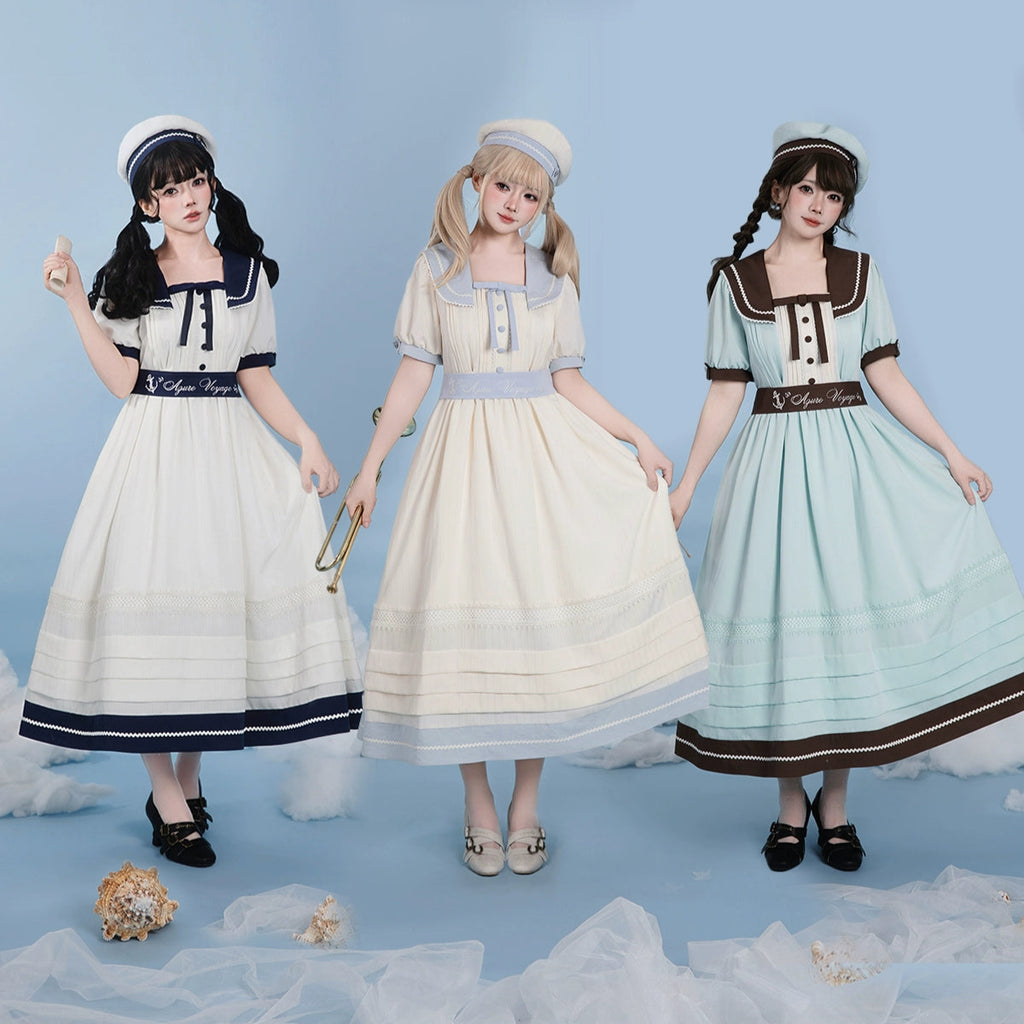 【受注予約7/23まで】Voyage Poem クラシカルマリンワンピース