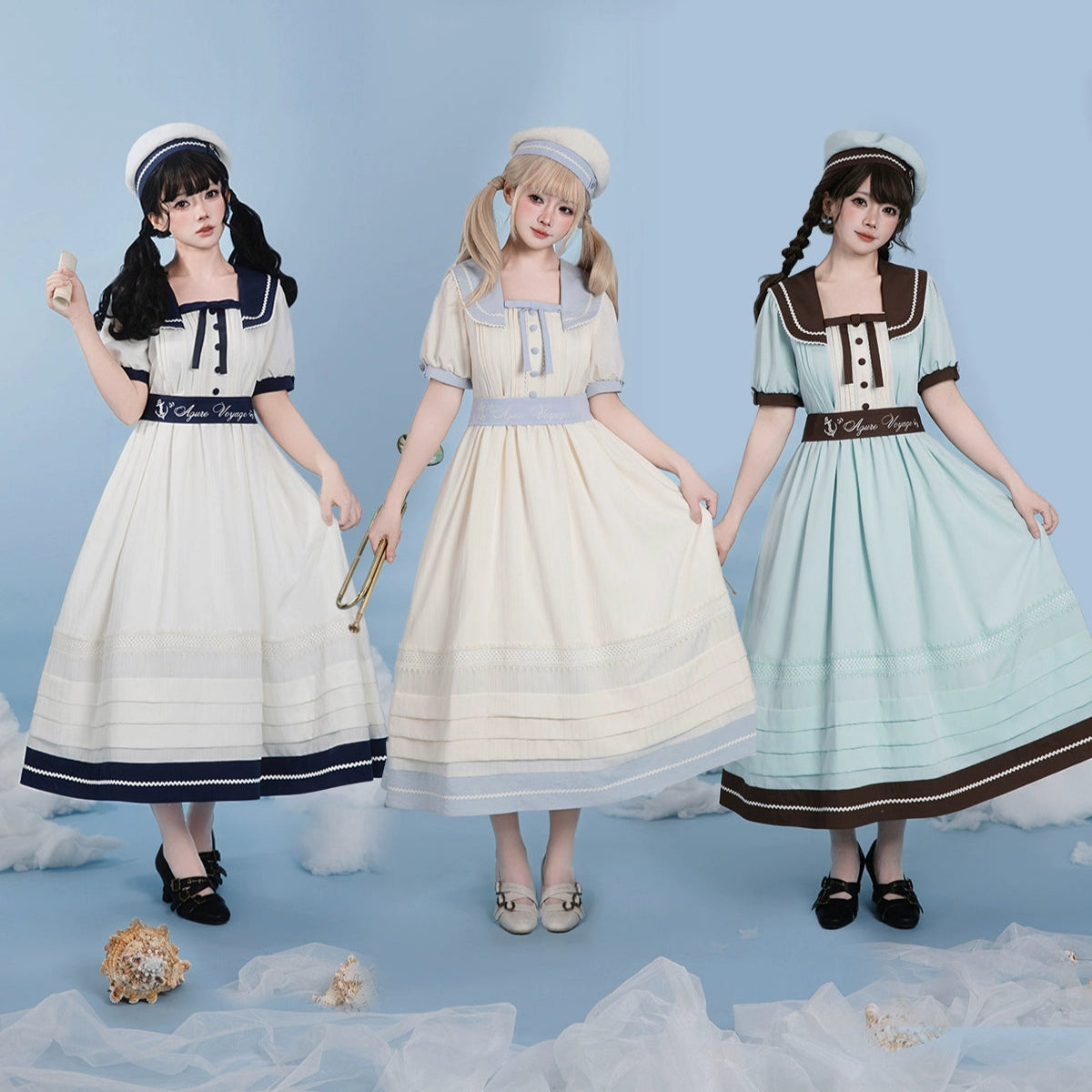 【受注予約7/23まで】Voyage Poem クラシカルマリンワンピース