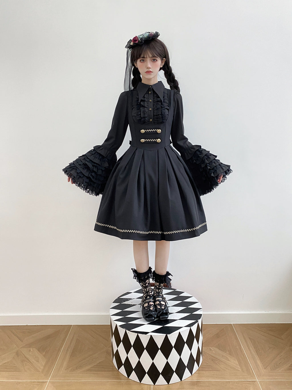 [Resale/Pre-orders available until 10/28] Bright Moon Corset Jumper Skirt, Plain Type [Black]