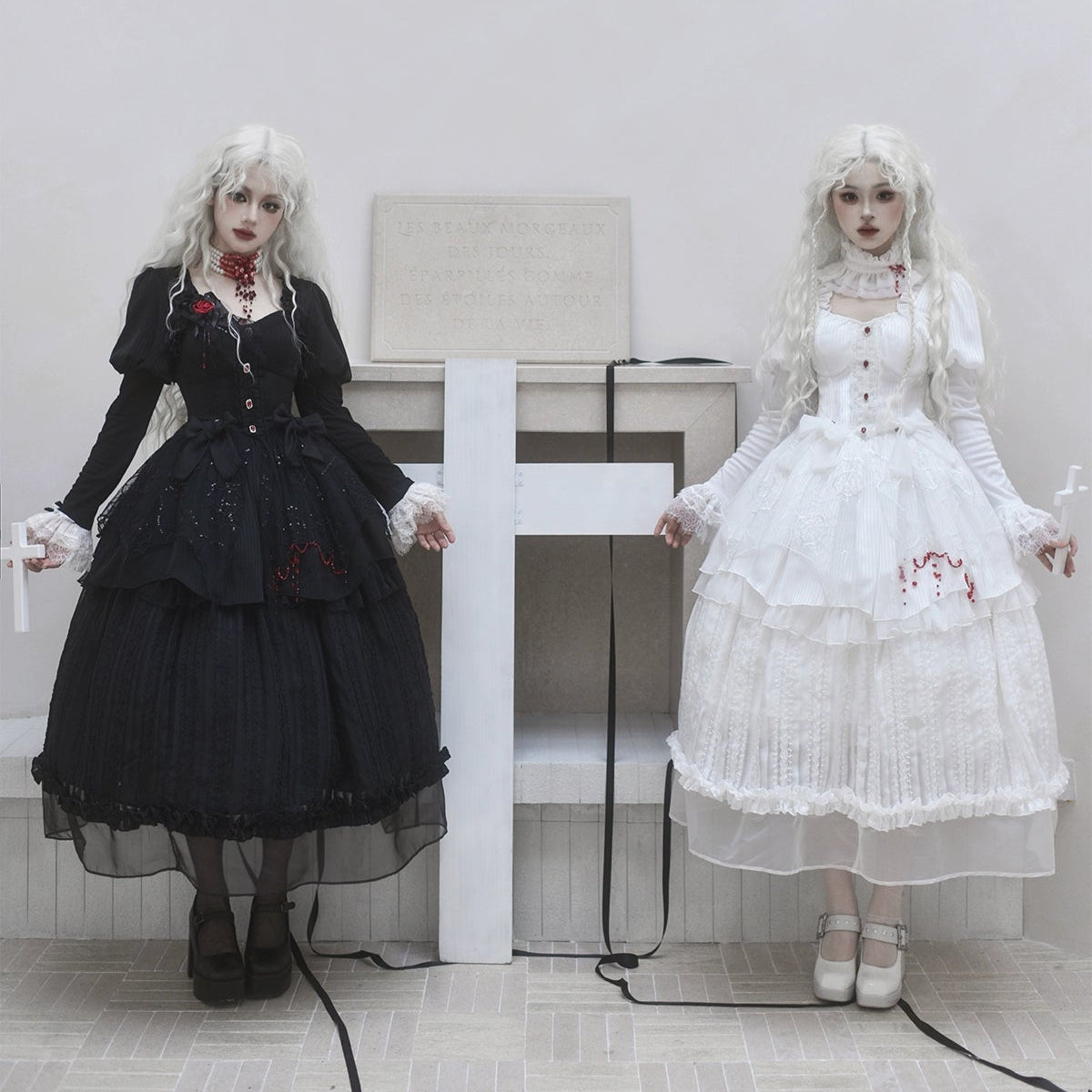 Twin Witches ゴシックチュールワンピースとインナースカート