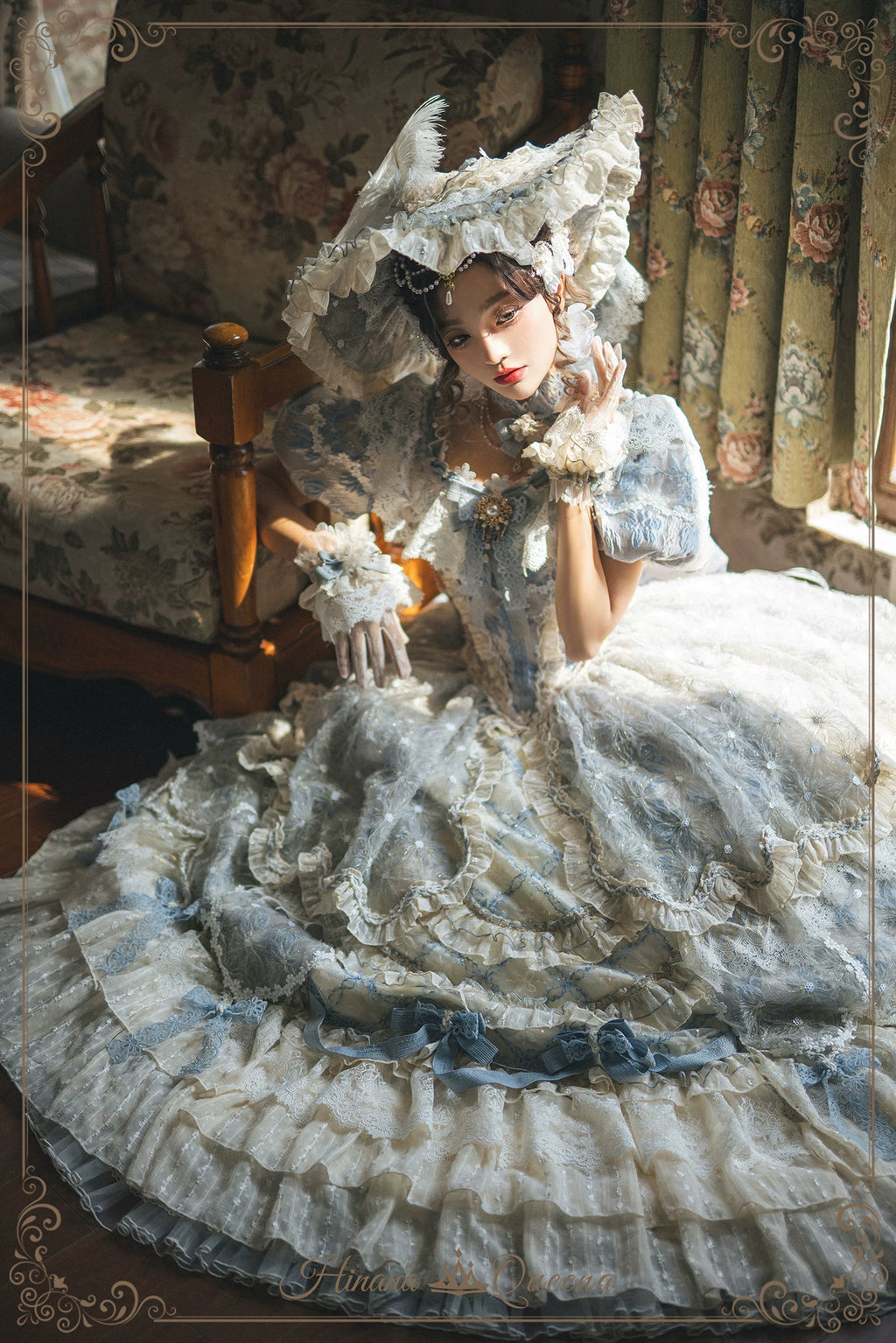【受注予約9/16まで】Dream Magnifique プリンセスドレス・ロング丈・パステルブルー